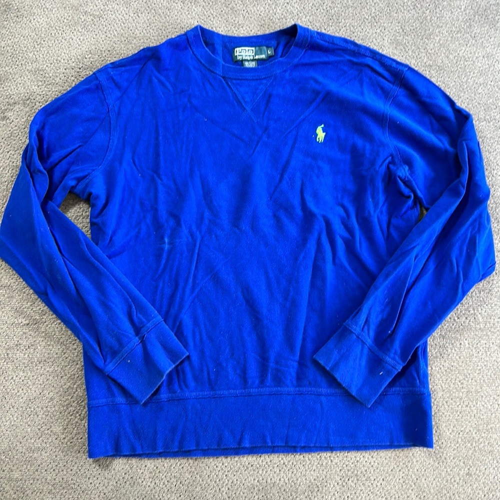 Men’s Royal Blue Pullover Polo Sweater